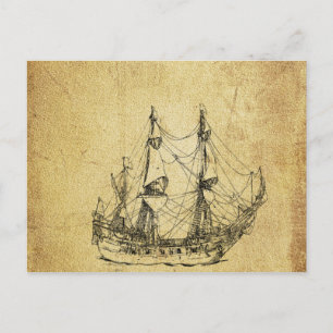 Vintage nautische klassische altes Schiff Postkarte