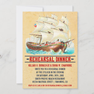 Vintage-nautische Proben-Dinner-Einladungen Einladung