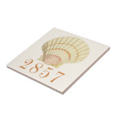 Vintage Nautische Scallop Seashell House-Adresse Fliese (Seite)