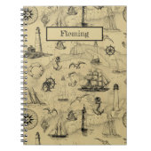 Vintage Nautische Schiffe Name Reiseschreiben Notizblock (Vorderseite)