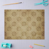 Vintage Nautische Schiffsräder auf Braundecke Seidenpapier (Basteln)