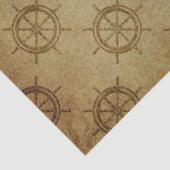 Vintage Nautische Schiffsräder auf Braundecke Seidenpapier (Detail)