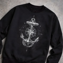 Vintage nautischer Anker Kompassrose Marine Sweatshirt