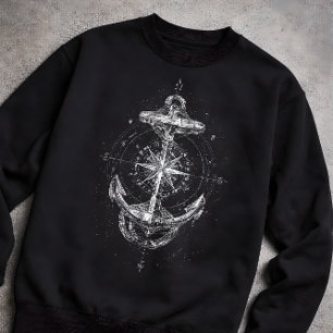 Vintage nautischer Anker Kompassrose Marine Sweatshirt