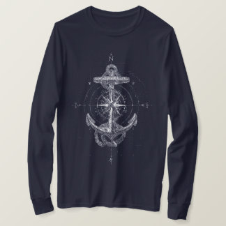 Vintage nautischer Anker Kompassrose Marine T-Shirt