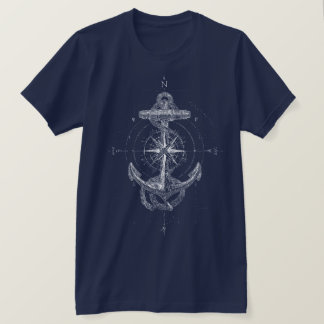 Vintage nautischer Anker Kompassrose Marine T-Shirt