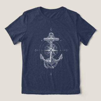 Vintage nautischer Anker Kompassrose Marine Tri-Blend Shirt