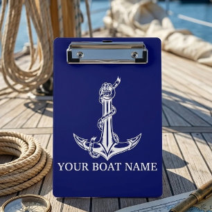 Vintage nautisches Ankerseil Boot Name Mini Klemmbrett