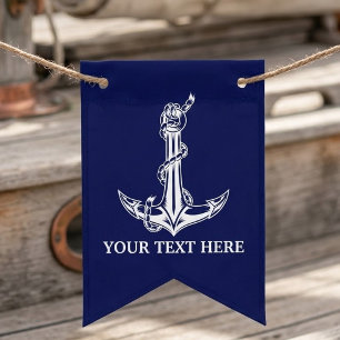 Vintage nautisches Ankerseil Boot Name Wimpelkette