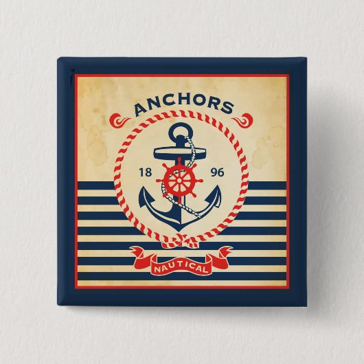 Vintage nautisches Poster Button (Vorderseite)