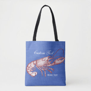 Vintage nautisches rotes Hummer Strandhaus Tasche