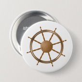 Vintage nautisches Schiffssteuerrad-Kompass-Design Button (Vorne & Hinten)