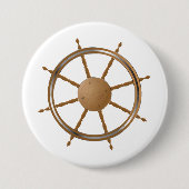 Vintage nautisches Schiffssteuerrad-Kompass-Design Button (Vorderseite)