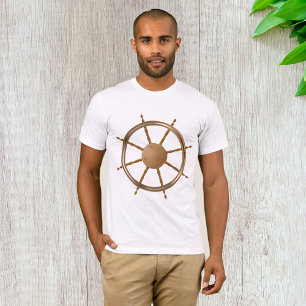 Vintage nautisches Schiffssteuerrad-Kompass-Design T-Shirt