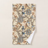 Vintage Navigation Map Collage Badhandtuch Set (Handtuch)