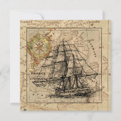 Vintage Navigationskarte des Schiffes (Vorderseite)