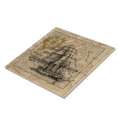 Vintage Navigationskarte des Schiffes Fliese (Seite)