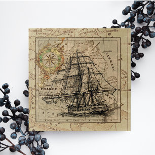 Vintage Navigationskarte des Schiffes Puzzle