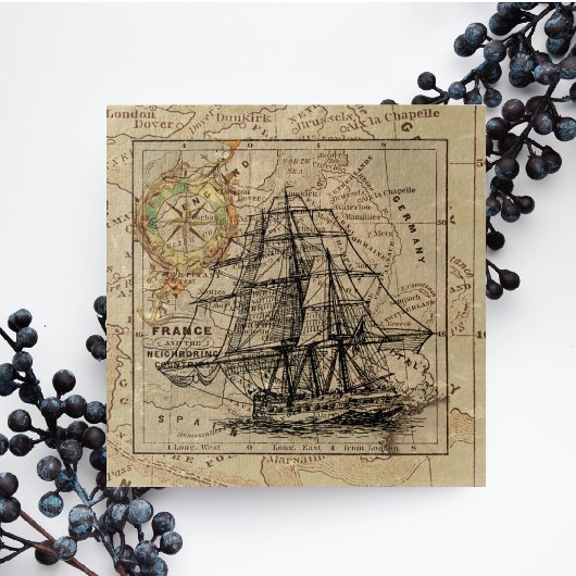 Vintage Navigationskarte des Schiffes Puzzle