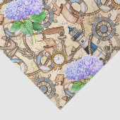 Vintage Navigationskarte mit Hydrangea Seidenpapier (Ausschnitt)