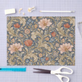 Vintage Navy Blue Floral Seidenpapier (Handwerk)