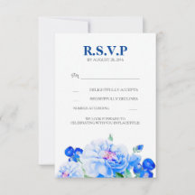 Vintage Navy-Blume Bouquet Wedding RSVP-Karten