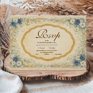 Vintage Navy Coastal Quinceañera RSVP Karte
