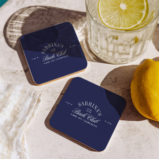 Vintage Navy Country Club Bachelorette Party Rechteckiger Pappuntersetzer