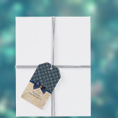 Vintage Navy Gold Damask Vielen Dank Geschenkanhänger