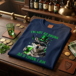 Vintage Navy Ich bin nicht so betrunken Wolf Pub-C T-Shirt