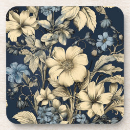Vintage Navy & Ivory Blume Hochzeit Untersetzer