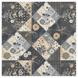 Vintage-Navy-Patchwork-Cottagecore-Bauernhaus-Deck Stoff