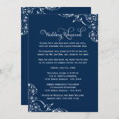 Vintage Navy-Rolls Hochzeit und Abendessen Probe Einladung (Vorne/Hinten)