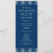 Vintage Navy Silber Art Deco Hochzeit Programm (Vorderseite)