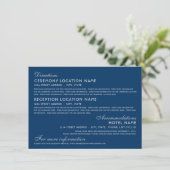 Vintage Navy Silver Art Deco Hochzeitsinformatione Begleitkarte (Stehend Vorderseite)