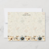 Vintage Navy Terracotta Wildflower Note Card Einladung (Vorderseite)
