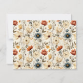 Vintage Navy Terracotta Wildflower Note Card Einladung (Rückseite)