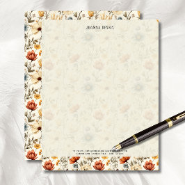 Vintage Navy Terracotta Wildflower Stationery  Briefbogen