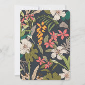 Vintage Navy Tropical Bridal Dusche Einladung (Rückseite)