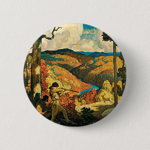 Vintage-NC-Wyeth-Reiseplakat, In Old Kentucky Button