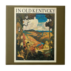 Vintage-NC-Wyeth-Reiseplakat, In Old Kentucky Fliese