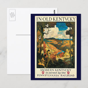 Vintage-NC-Wyeth-Reiseposter, In Old Kentucky Postkarte