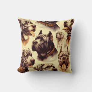 Vintage Neapolitan Mastiff Illustration Kissen