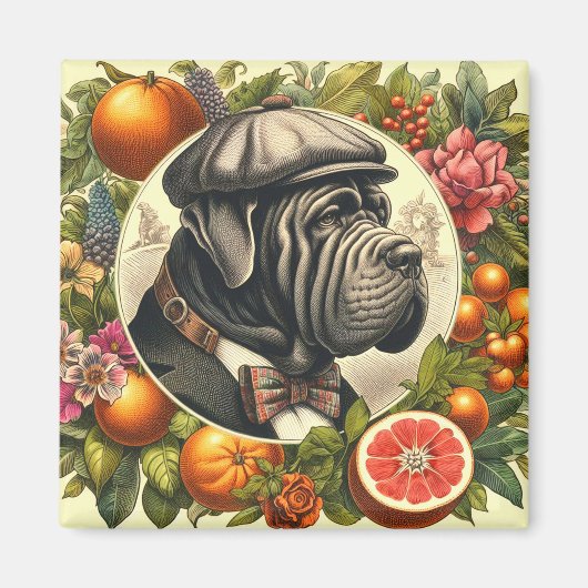Vintage neapolitan Mastiff Illustration Magnet (Vorne)
