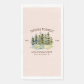 Vintage Nebelgrüner Kiefernwald Lodge Serviette (Vorderseite)