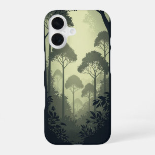 Vintage Nebeliger Tropenwald iPhone 16 Hülle
