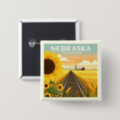 Vintage Nebraska Button (Vorne & Hinten)