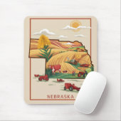 Vintage Nebraska Heartland Farm Scene Mousepad (Mit Mouse)