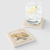 Vintage Nebraska Heartland Farm Scene Steinuntersetzer (Seitenansicht)