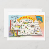 Vintage Nebraska Karte Reiseplan Postkarte (Vorne/Hinten)